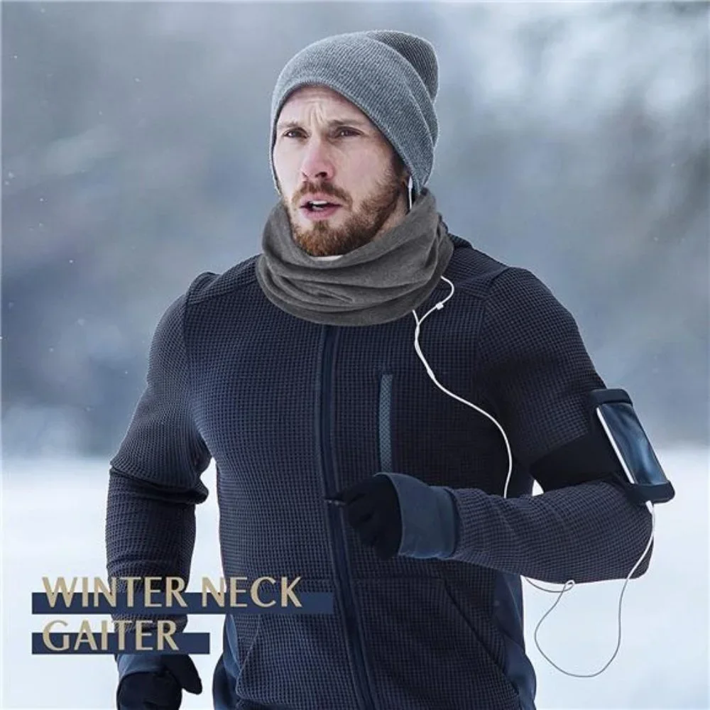 Winter Neck Gaiter Warmer, Soft Fleece Face Mask Scarf for Cold Weather